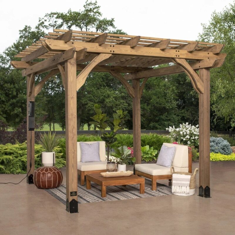 Fairhaven Pergola Rustic Finish 10 x 10