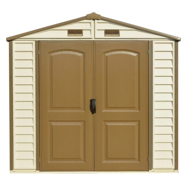 DuraMax 8ft x 6ft Storeall Vinyl Shed with Foundation Kit and window - Image 3